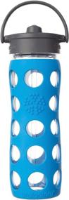 img 4 attached to Lifefactory 16-Ounce BPA-Free Glass Water Bottle: Straw Cap, Silicone Sleeve - Ocean Bliss