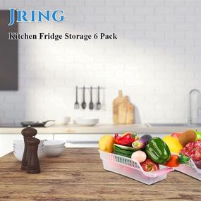 img 2 attached to 🍎 Fridge Storage Solution: JRing Refrigerator Storage Organizer, Fruit Handled Kitchen Collecting Box Basket Rack Stand Basket Container (6 Pack, Random Color)