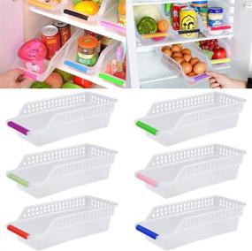 img 4 attached to 🍎 Fridge Storage Solution: JRing Refrigerator Storage Organizer, Fruit Handled Kitchen Collecting Box Basket Rack Stand Basket Container (6 Pack, Random Color)