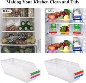 img 1 attached to 🍎 Fridge Storage Solution: JRing Refrigerator Storage Organizer, Fruit Handled Kitchen Collecting Box Basket Rack Stand Basket Container (6 Pack, Random Color)