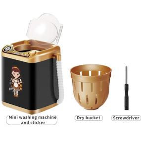 img 1 attached to 💆 Mini Automatic Makeup Brush Cleaner - Black and Golden Brush Washing Machine for Women and Girls - Effortless Makeup Brush Cleaning