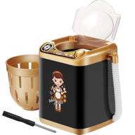 💆 mini automatic makeup brush cleaner - black and golden brush washing machine for women and girls - effortless makeup brush cleaning logo