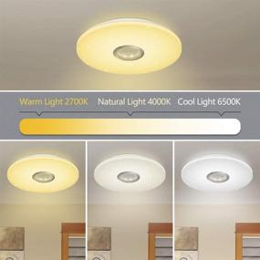 img 2 attached to 🎵 Horevo 36W 19.7 inch LED Music Ceiling Light: Color Changing, Bluetooth Speaker, 3200 LM, Remote Control - Perfect for Kids Room Bedroom, Kitchen, Living Room