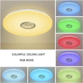 img 1 attached to 🎵 Horevo 36W 19.7 inch LED Music Ceiling Light: Color Changing, Bluetooth Speaker, 3200 LM, Remote Control - Perfect for Kids Room Bedroom, Kitchen, Living Room