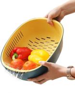 al forsan large plastic kitchen colander set - 5 quart 🍲 capacity, wash & strain vegetables, food strainer bowl. size: 12.43x 9.6x 4.8 inches logo