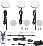 🔦 enhance your home kitchen with aiboo dimmable led under cabinet puck lights - 3 lamp kit with rf remote control (daylight white 6000k) логотип