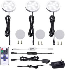 img 4 attached to 🔦 Enhance Your Home Kitchen with AIBOO Dimmable LED Under Cabinet Puck Lights - 3 Lamp Kit with RF Remote Control (Daylight White 6000K)