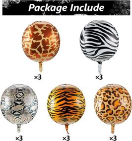 img 2 attached to 🎈 15 PCS 22 Inches Large Jungle Animal Print Balloons: Safari Zoo Animals Party Decorations