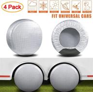waterproof aluminum film tire sun protectors- set of 4, fits 27-29" tire diameters, weatherproof tire covers by amfor logo
