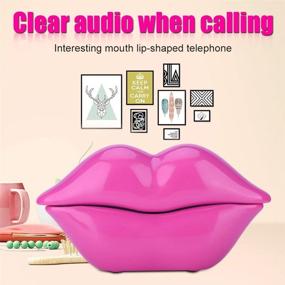 img 2 attached to 🌹 Biewinner Funny Rose Red Lip Plastic Telephone - Corded Landline Phone - Unique Appearance, Special Art Decoration for Home or Hotel - Ideal for Friends and Families