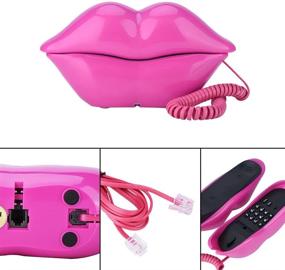 img 1 attached to 🌹 Biewinner Funny Rose Red Lip Plastic Telephone - Corded Landline Phone - Unique Appearance, Special Art Decoration for Home or Hotel - Ideal for Friends and Families