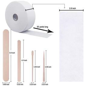 img 3 attached to 🌟 BQTQ Wax Strips Applicator Sticks Kit - Non-woven Strip Hair Removal Set with Wooden Sticks - Body, Face, Nose, Eyebrow Waxing - 2.75" 55 Yards