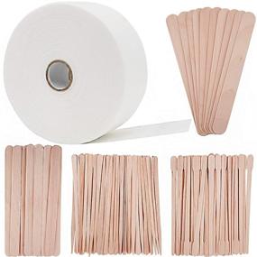 img 4 attached to 🌟 BQTQ Wax Strips Applicator Sticks Kit - Non-woven Strip Hair Removal Set with Wooden Sticks - Body, Face, Nose, Eyebrow Waxing - 2.75" 55 Yards
