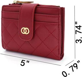 img 1 attached to LIZHIGU RFID Blocking Card Holder Wallet for Women with PU Leather, Zipper Coin Purse, Bifold Clutch