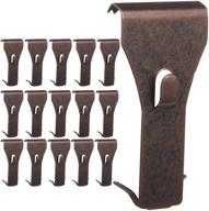 🧱 copper red brick wall clips - 16 pieces, outdoor metal hook for hanging, spring steel clip picket lamp picture hanger fastener | fits 2-1/4 to 2-3/8 inches high bricks logo