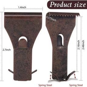 img 3 attached to 🧱 Copper Red Brick Wall Clips - 16 Pieces, Outdoor Metal Hook for Hanging, Spring Steel Clip Picket Lamp Picture Hanger Fastener | Fits 2-1/4 to 2-3/8 Inches High Bricks