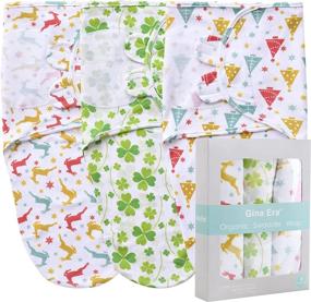 img 4 attached to Gina Era Swaddle Blankets - Newborn Swaddle Wraps - Receiving Blankets - 100% Organic Cotton - 0-3 Months - Baby Girl and Boy (Red+Green)