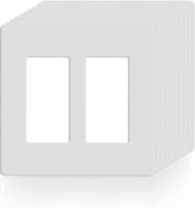 🔌 faith screwless wall plates for 2-gang outlets, child safe covers, white, 10-pack – etl listed, fits gfci, usb receptacle, dimmers, and lighting controls logo