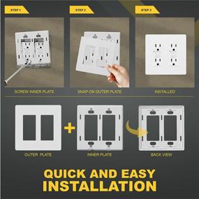 img 3 attached to 🔌 Faith Screwless Wall Plates for 2-Gang Outlets, Child Safe Covers, White, 10-Pack – ETL Listed, Fits GFCI, USB Receptacle, Dimmers, and Lighting Controls