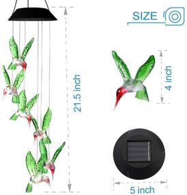 img 2 attached to 🎁 ZOUTOG Gifts for Mothers: Hummingbird Wind Chimes with Color Changing LED Mobile Solar Lights - Waterproof Outdoor Solar Lights for Home, Yard, Patio, and Garden - Perfect Gift for Women and Older Women