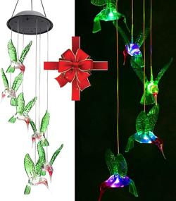 img 4 attached to 🎁 ZOUTOG Gifts for Mothers: Hummingbird Wind Chimes with Color Changing LED Mobile Solar Lights - Waterproof Outdoor Solar Lights for Home, Yard, Patio, and Garden - Perfect Gift for Women and Older Women
