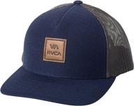 stylish rvca men's adjustable snapback curved brim trucker hat: top choice for comfort and fashion logo