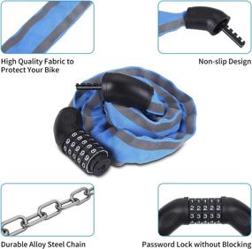 img 3 attached to Heavy-Duty Bike Lock: Anti-Theft Security Bicycle Chain with Reflective Strips, Ideal for Safeguarding a Variety of Valuables