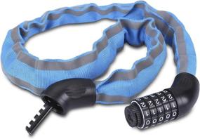 img 4 attached to Heavy-Duty Bike Lock: Anti-Theft Security Bicycle Chain with Reflective Strips, Ideal for Safeguarding a Variety of Valuables