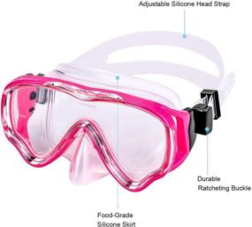 img 3 attached to 🤿 U PHITNIS Kids Snorkel Set - Big Eyes Dry Top Snorkel Mask for Age 4-12: Anti-Fog, Anti-Leak, Perfect for Boys and Girls