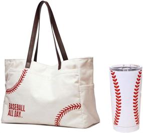 img 4 attached to 🎒✨ Convenient Baseball Tote Handbag & Tumbler Mugs Packages for Sports Enthusiasts