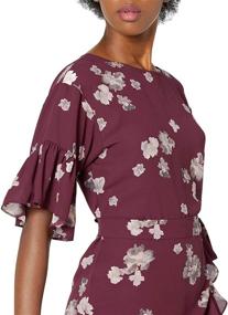 img 2 attached to Lark Ro Women's Ruffle Maroon Clothing