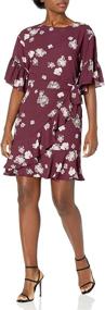 img 4 attached to Lark Ro Women's Ruffle Maroon Clothing