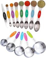 🥄 tessa usa stainless steel measuring cups and spoons set - complete 13 pieces collection: 5 nesting cups, 7 stackable spoons, and 1 leveler - high-quality portable kitchen measuring kit for liquid, wet, and dry ingredients logo