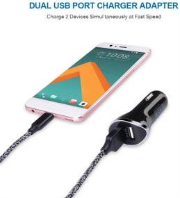 img 3 attached to ⚡️ Fast Charging Dual Port USB C Car Charger Adapter for Samsung Galaxy S21 S20 FE, LG Stylo, Moto G Stylus/Power - with 6ft Type C Charging Cable