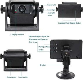 img 2 attached to 🚗EWAY WiFi Беспроводная магнитная камера заднего вида для прицепа и 4,3-дюймовый ЖК-монитор - Решение для безопасности при использовании прицепов с гусеничной осью, лодками и караванами - Съемная графическая линия
