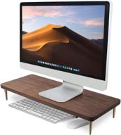 🌰 premium walnut wood riser: elevate your monitor, reduce eye strain and improve posture логотип