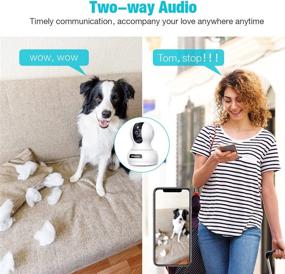 img 1 attached to 📷 Vimtag 1080P Indoor WiFi Camera with Two Way Talk, Moving & Bark Alert, Night Vision, Cloud Storage, Works with Alexa – Ideal Pet Camera for Baby Monitoring, Puppy Cam, and Home Security