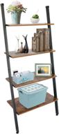 📚 topnew ladder shelf: 4-tier vintage bookcase and multipurpose plant flower stand - rustic wood storage organizer display rack logo