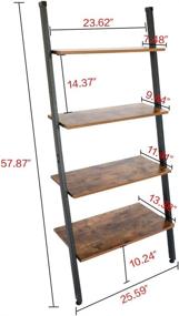 img 3 attached to 📚 TOPNEW Ladder Shelf: 4-Tier Vintage Bookcase and Multipurpose Plant Flower Stand - Rustic Wood Storage Organizer Display Rack