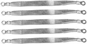 img 1 attached to 🔗 High-Quality 8" x 1/2" Braided Ground Straps (1/4" Ring to 1/4" Ring) - Pack of 5