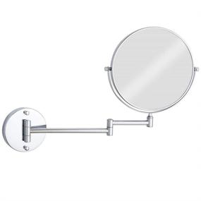 img 4 attached to GURUN 8-Inch Dual Arm Wall Mount Makeup Mirror, Chrome Finish M1309 (8in, 10x Magnification)