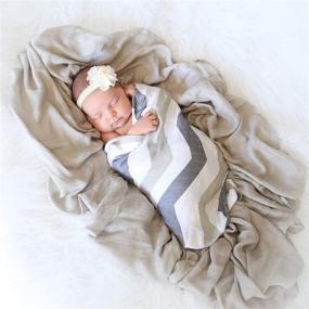 img 3 attached to 👶 Lolly Llama Baby Muslin Swaddle Blanket - Soft Bamboo, Large Size for Quality Baby Comfort & Sleep. Ideal for Muslin Swaddling and Receiving Blankets (Chevron)