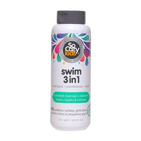 img 4 attached to 🏊 SoCozy Kids Swim 3-in-1 Shampoo, Conditioner &amp; Body Wash - Combo Pool Shampoo &amp; Conditioner for Swimmers - Activated Charcoal to Remove Salt &amp; Chlorine from Toddler &amp; Kids Hair After Swimming