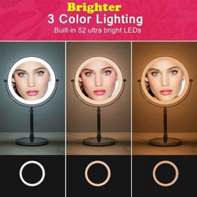 img 2 attached to 💄 Rechargeable 10X Magnifying Makeup Mirror with Lights – Quinskkin Lighted Mirror, 8-Inch, Adjustable Brightness, 3 Color LED, 360° Swivel – Vanity Cosmetic Beauty Mirror