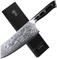 🔪 turwho professional cleaver knife 7.5 inch - premium japanese vg-10 steel with classic damascus pattern logo