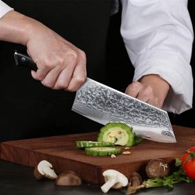 img 3 attached to 🔪 Turwho Professional Cleaver Knife 7.5 Inch - Premium Japanese VG-10 Steel with Classic Damascus Pattern