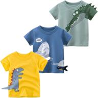 🦖 nuziku 3 pack dinosaur crewneck t shirts: trendy boys' clothing and tops, tees & shirts logo