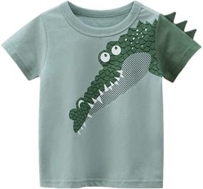 img 3 attached to 🦖 Nuziku 3 Pack Dinosaur Crewneck T Shirts: Trendy Boys' Clothing and Tops, Tees & Shirts