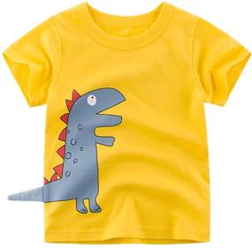 img 1 attached to 🦖 Nuziku 3 Pack Dinosaur Crewneck T Shirts: Trendy Boys' Clothing and Tops, Tees & Shirts