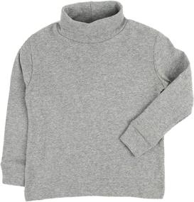 img 1 attached to 👕 Хлопковые детские мальчиковые вещи Leveret Solid Turtleneck: Стильные топы, футболки и рубашки для ваших малышей!